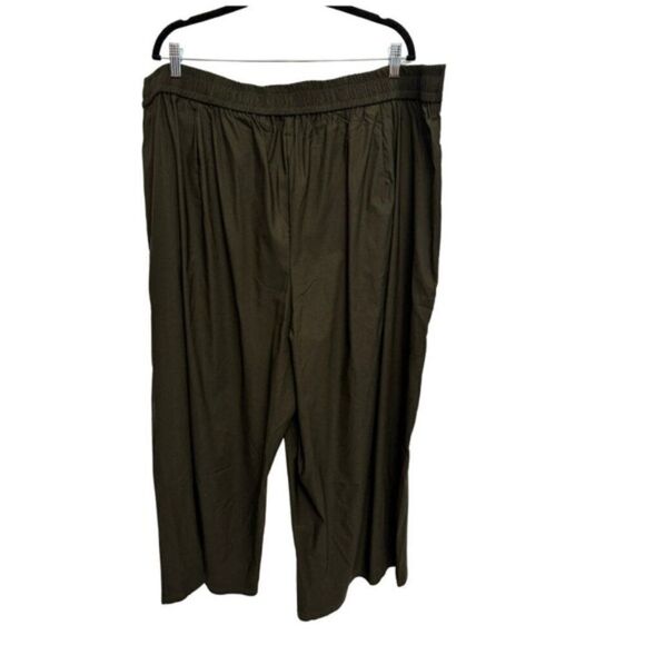 Bloomchic Wide Leg Cropped Pants Olive - Picture 3 of 6